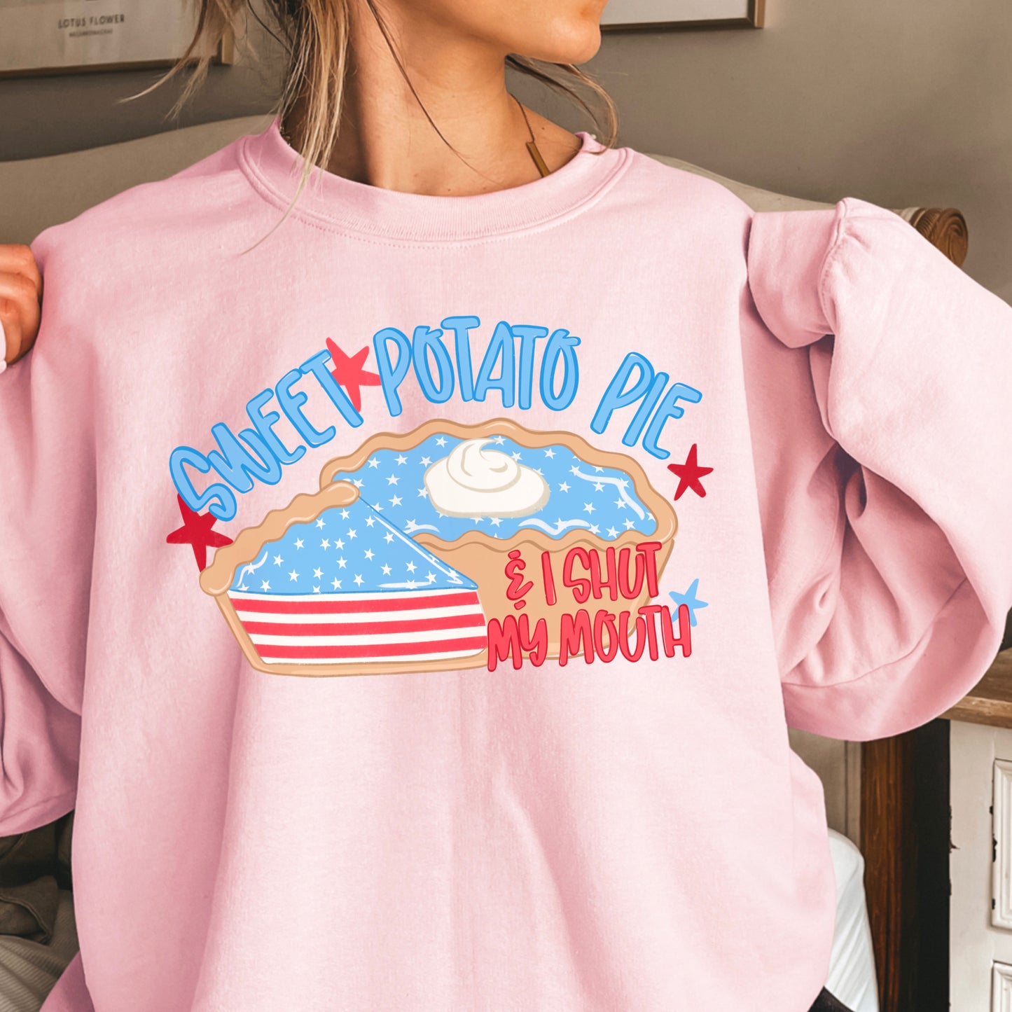Sweet Potato Pie Patriotic Crewneck Sweatshirt