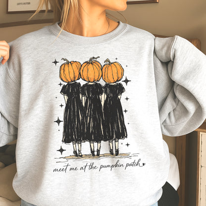 Meet Me At The Pumpkin Patch Halloween Crewneck Sweatshirt