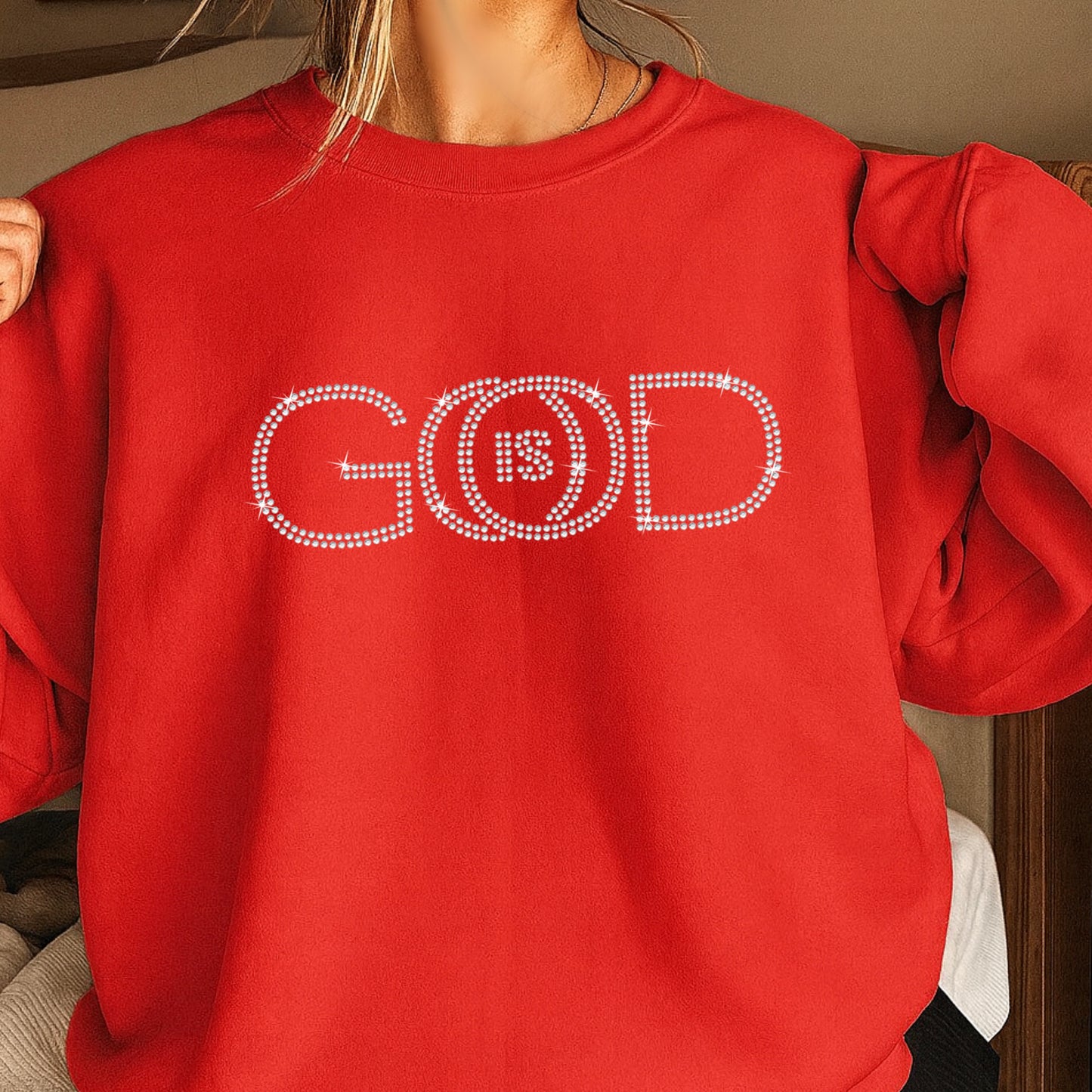 God Is Good Rhinestone Sweatshirt