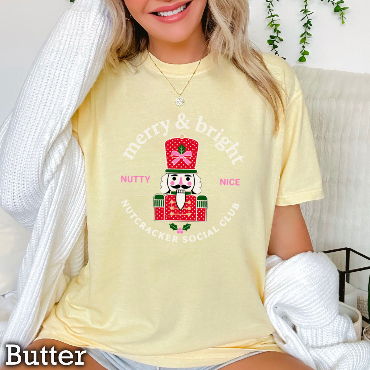 Nutcracker Social Club Christmas Comfort Color Graphic Tee