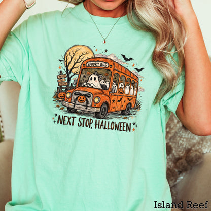 Next Stop Halloween Comfort Color Graphic Tee