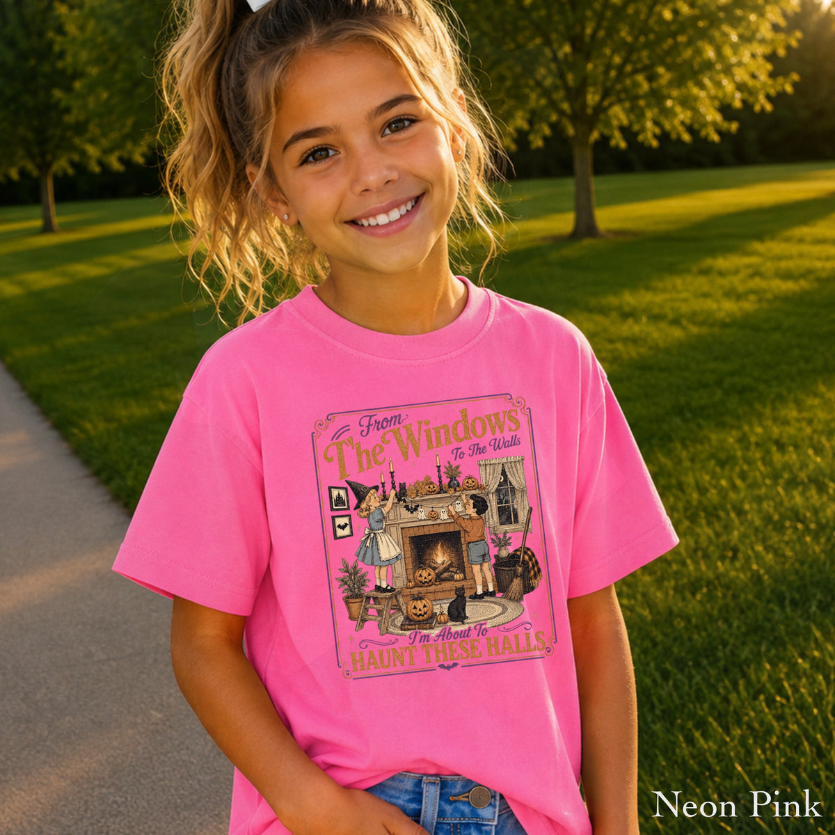 From The Window To The Walls Halloween Youth Comfort Color T-Shirt