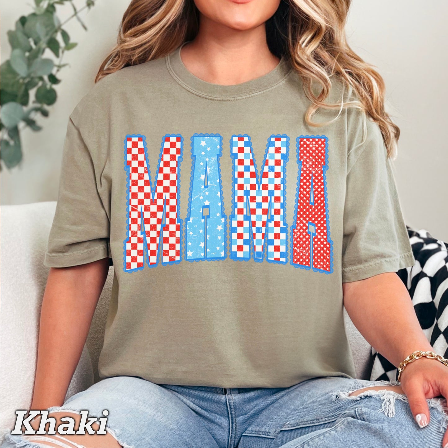 Mama Patriotic Comfort Color Graphic Tee