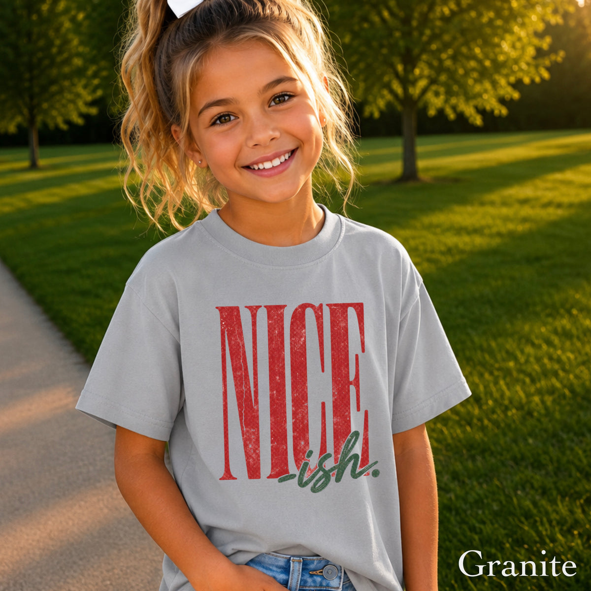 Nice -ish Christmas Youth Comfort Color T-Shirt