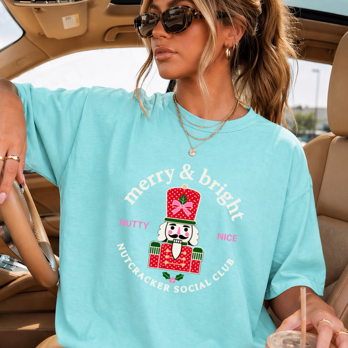 Nutcracker Social Club Christmas Comfort Color Graphic Tee