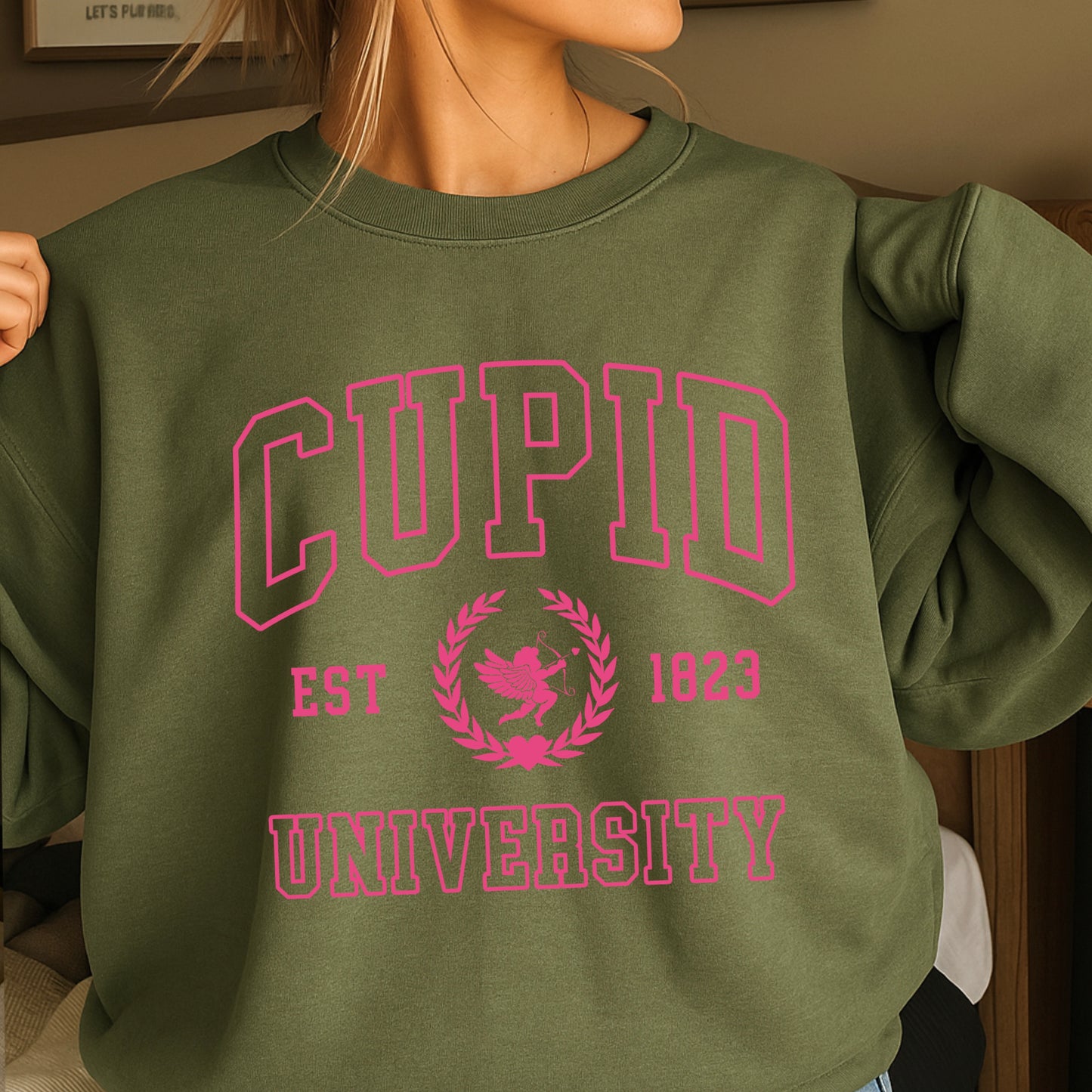 Cupid University Valentine’s Day Crewneck Sweatshirt