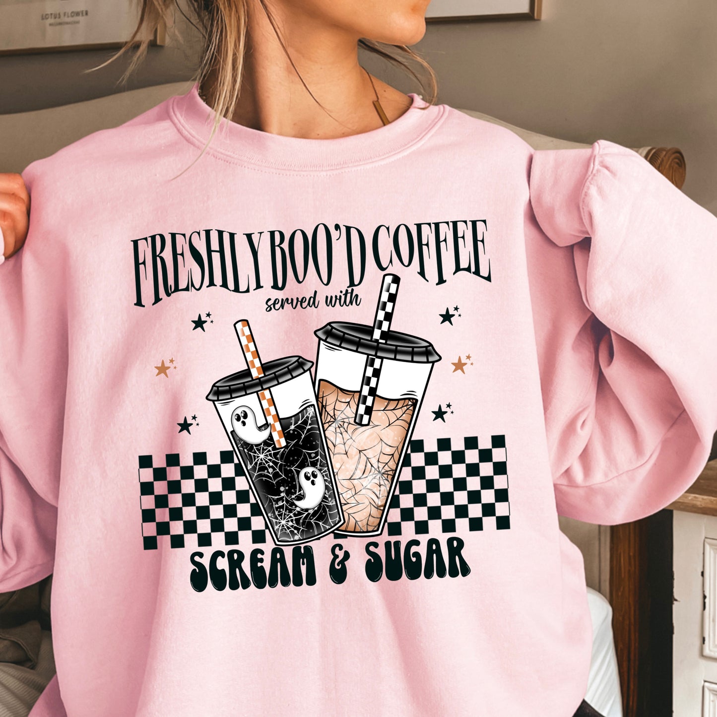 Freshly Boo’d Coffee Halloween Crewneck Sweatshirt