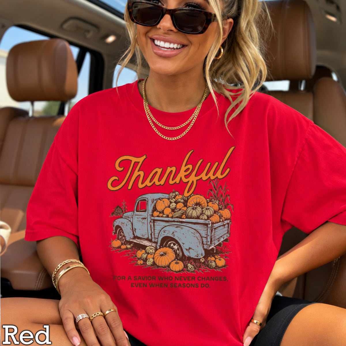 Thankful For A Savior Comfort Color Graphic Tee