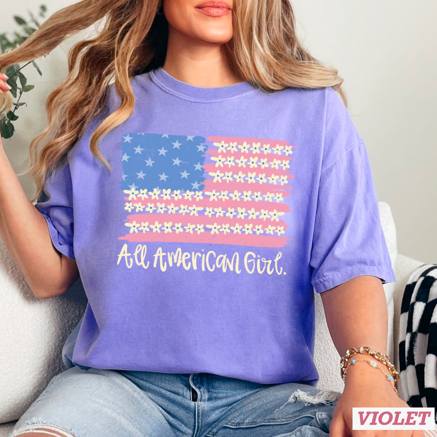 All American Girl Comfort Color Graphic Tee