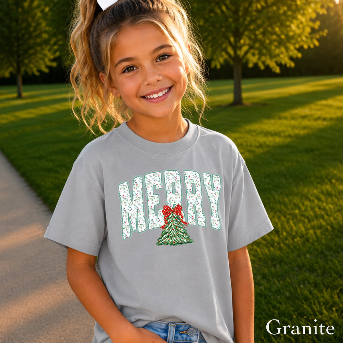 Merry Christmas Youth Comfort Color T-Shirt