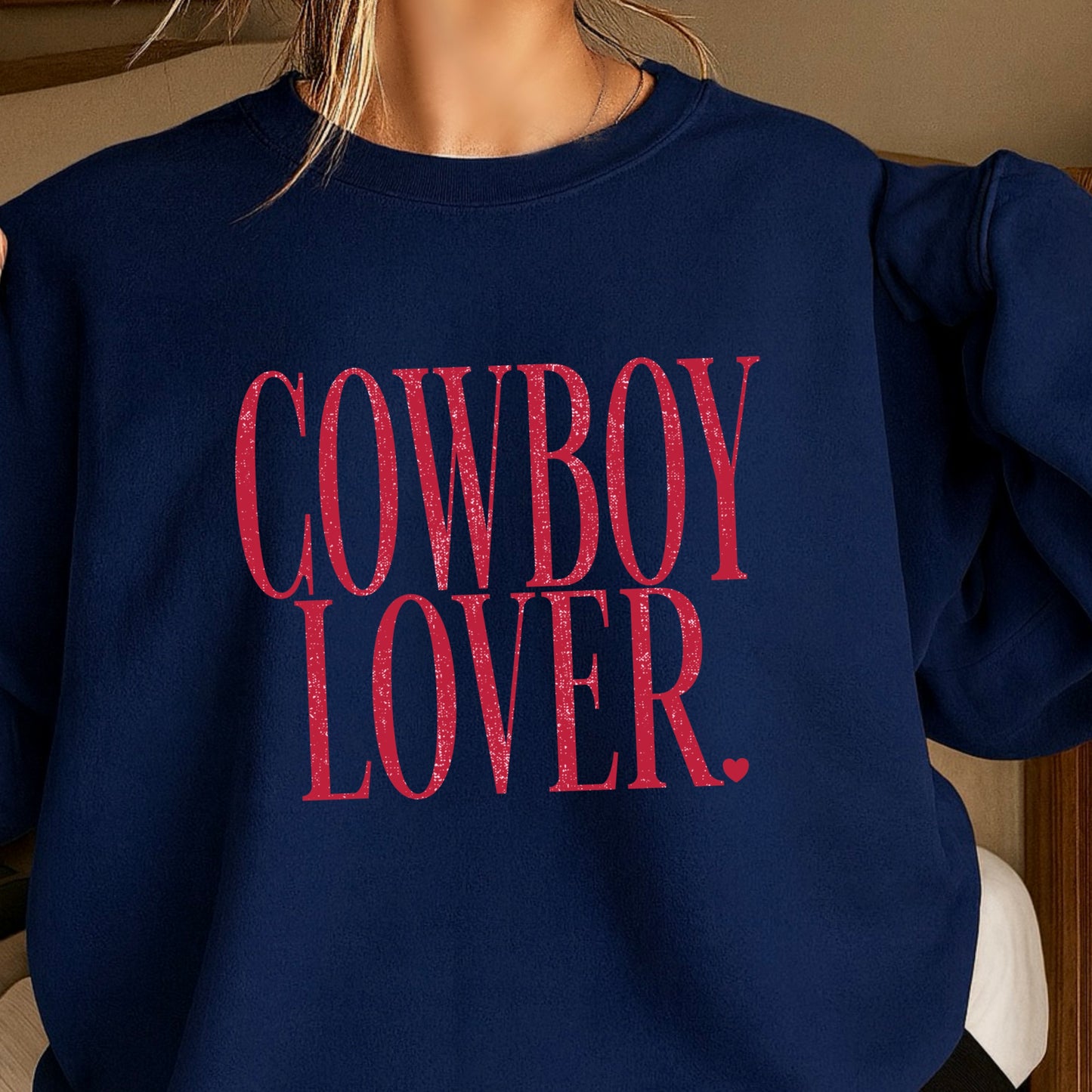 Cowboy Lover Valentine’s Day Crewneck Sweatshirt