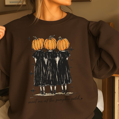 Meet Me At The Pumpkin Patch Halloween Crewneck Sweatshirt