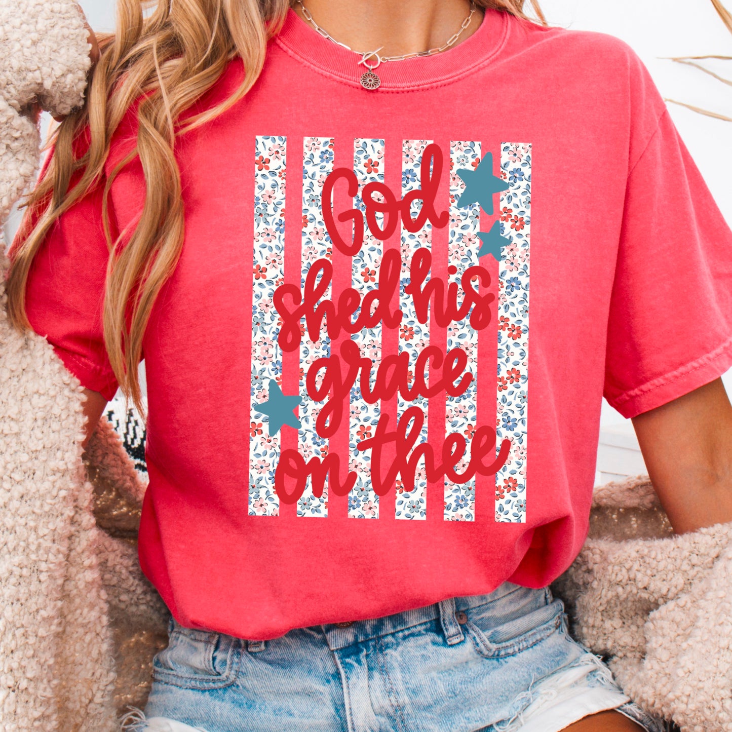 God Shed His Grace On Thee Comfort Color Graphic Tee