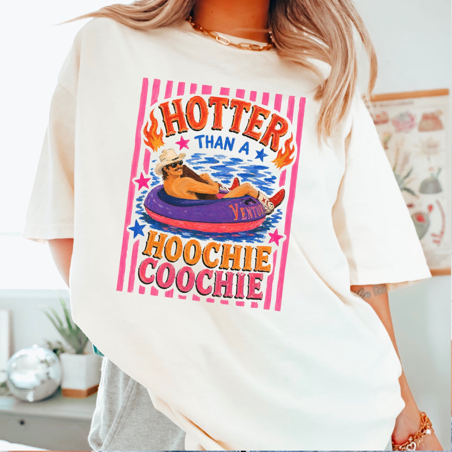 Hotter Than A Hoochie Coochie Comfort Color Graphic Tee