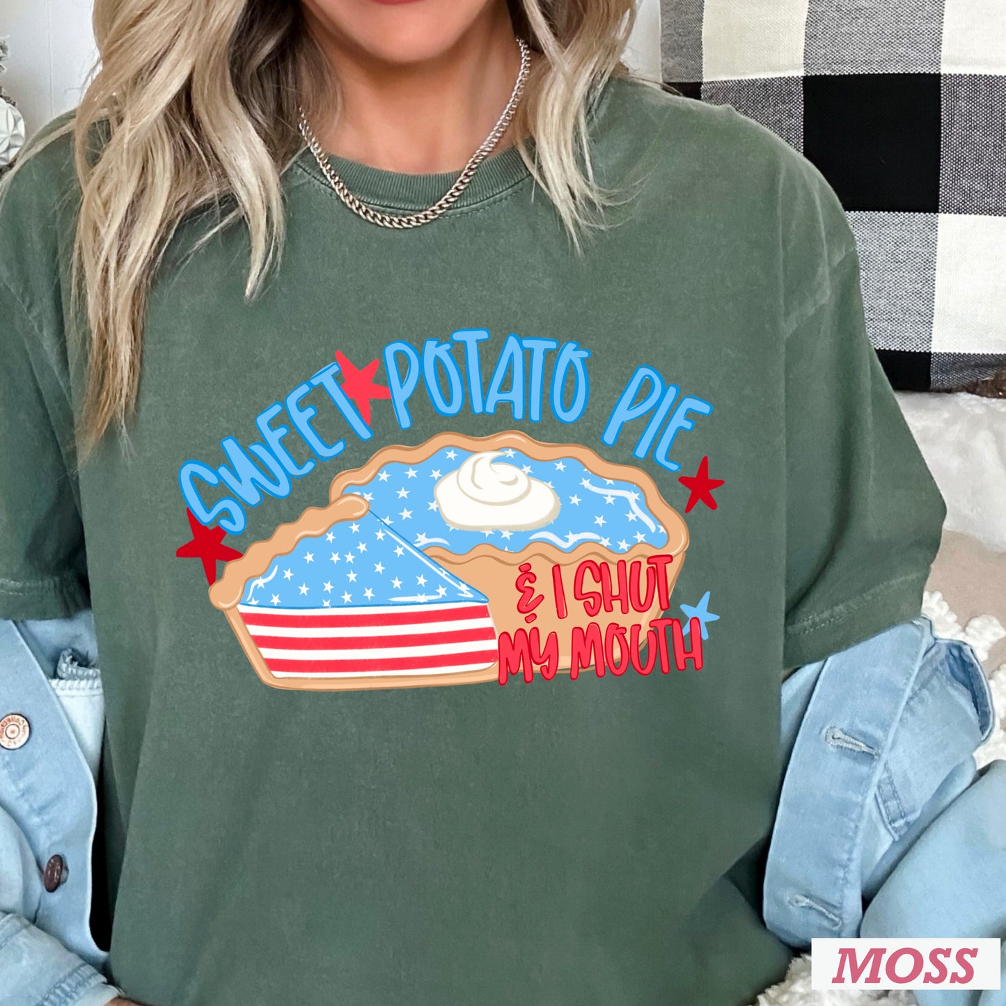 Sweet Potato Pie Patriotic Comfort Color Graphic Tee