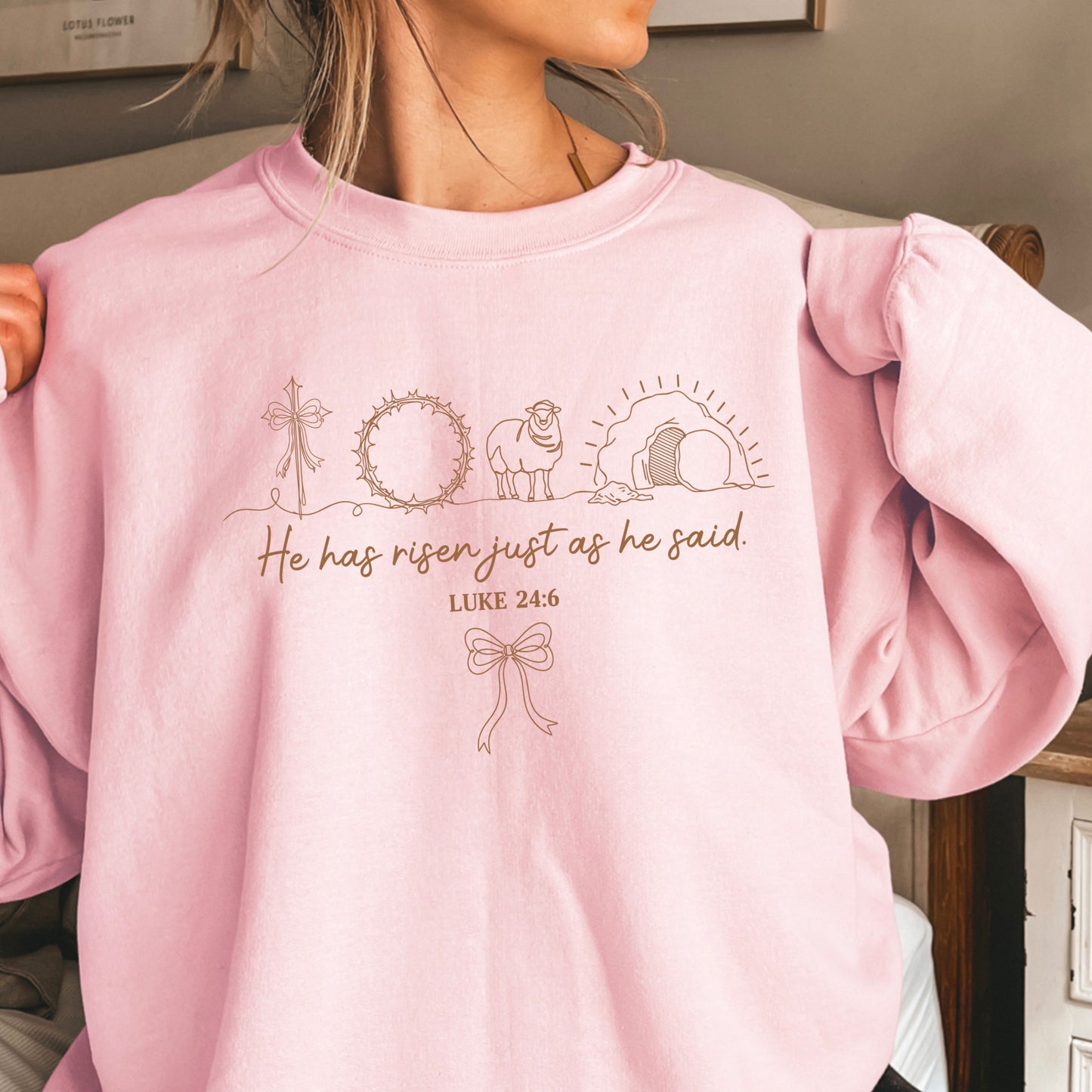 He Is Risen Easter Crewneck Sweatshirt