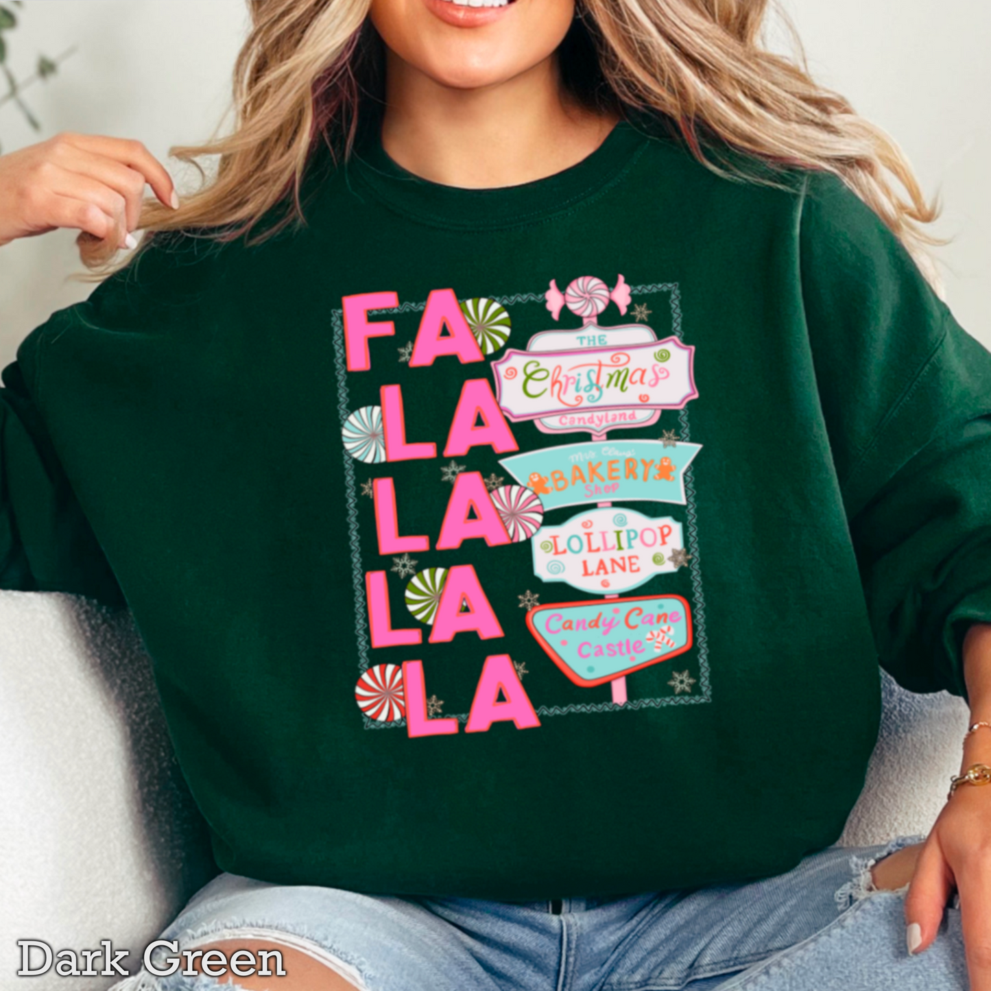 Fa La La Graphic Crewneck Sweatshirt
