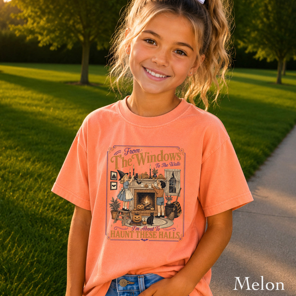 From The Window To The Walls Halloween Youth Comfort Color T-Shirt