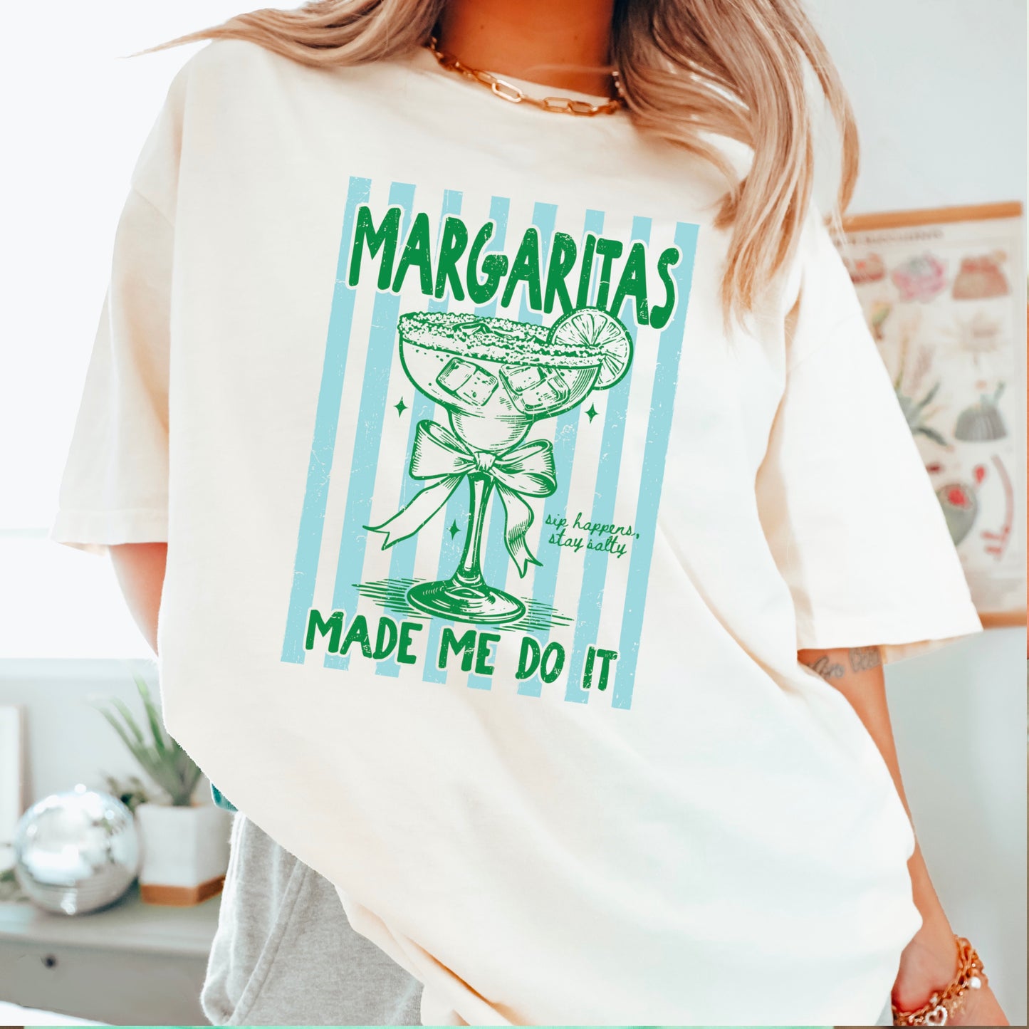 Margaritas Made Me Do It Comfort Color Graphic Tee