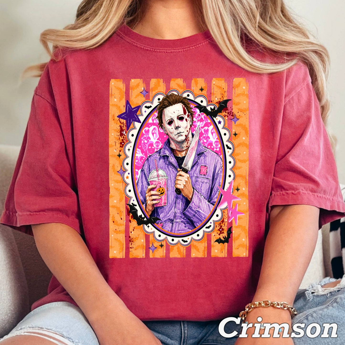 Horror Film Character Halloween Comfort Color Graphic Tee