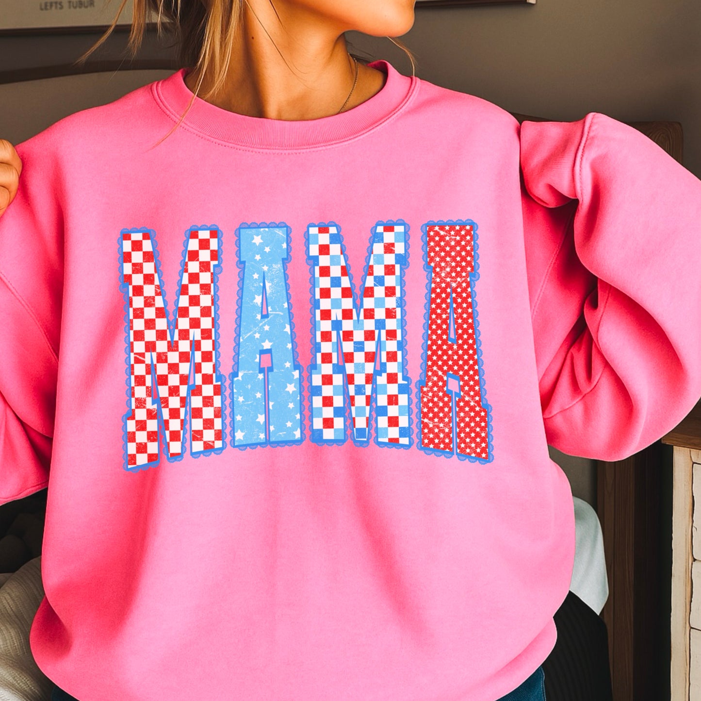 Mama Patriotic Crewneck Sweatshirt