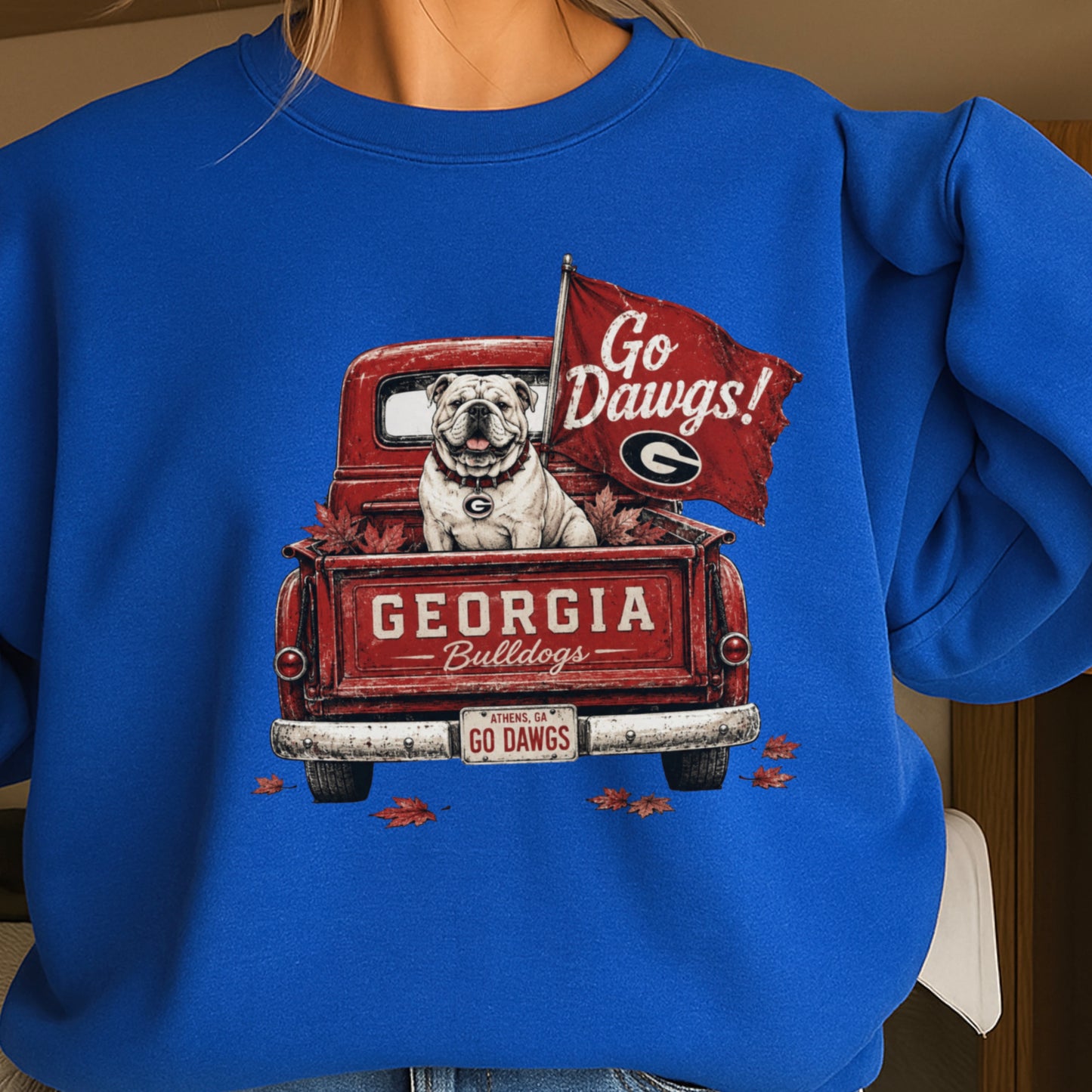 Red & Black Pickup Truck Crewneck Sweatshirt