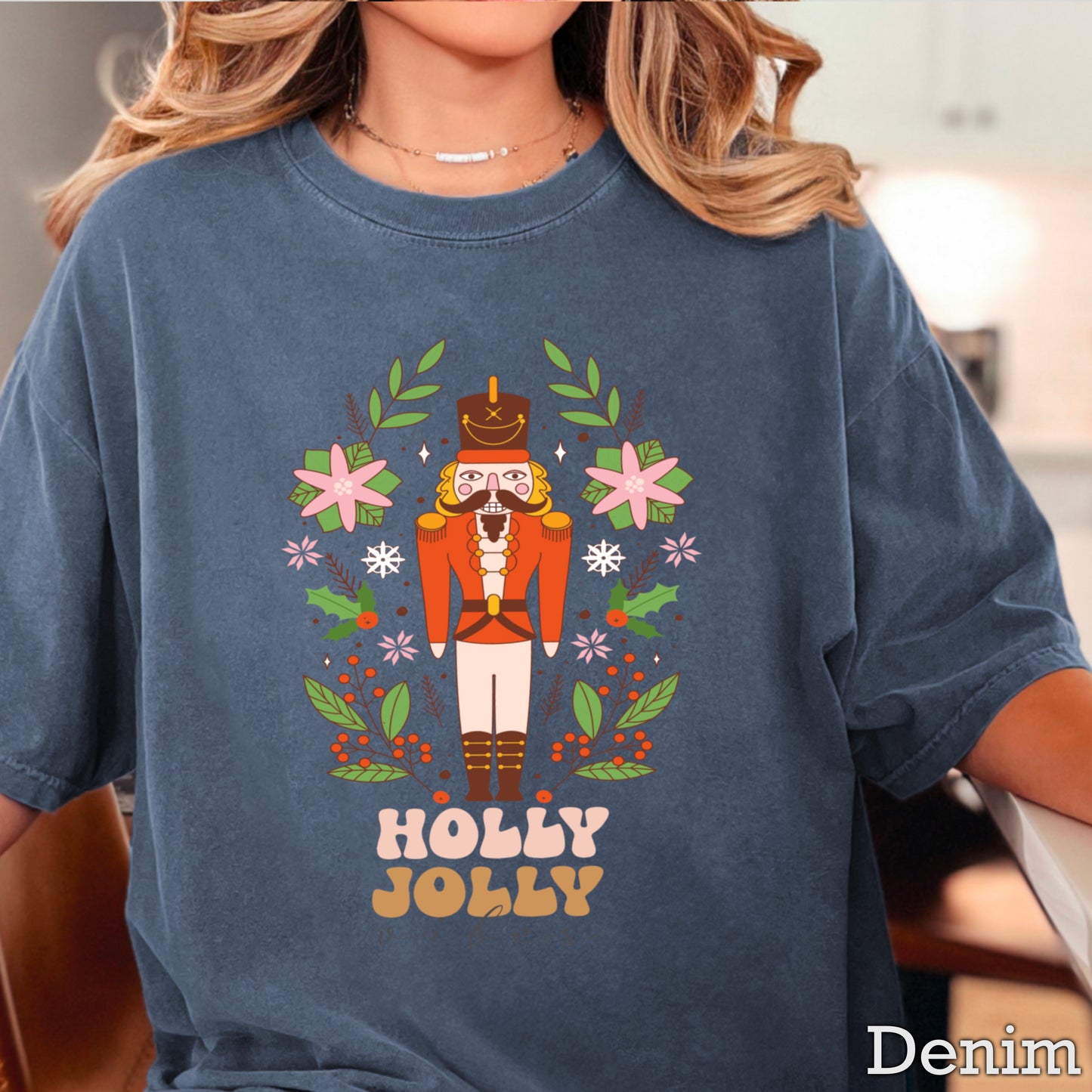 Holly Jolly Vibes Nutcracker Comfort Color Graphic Tee
