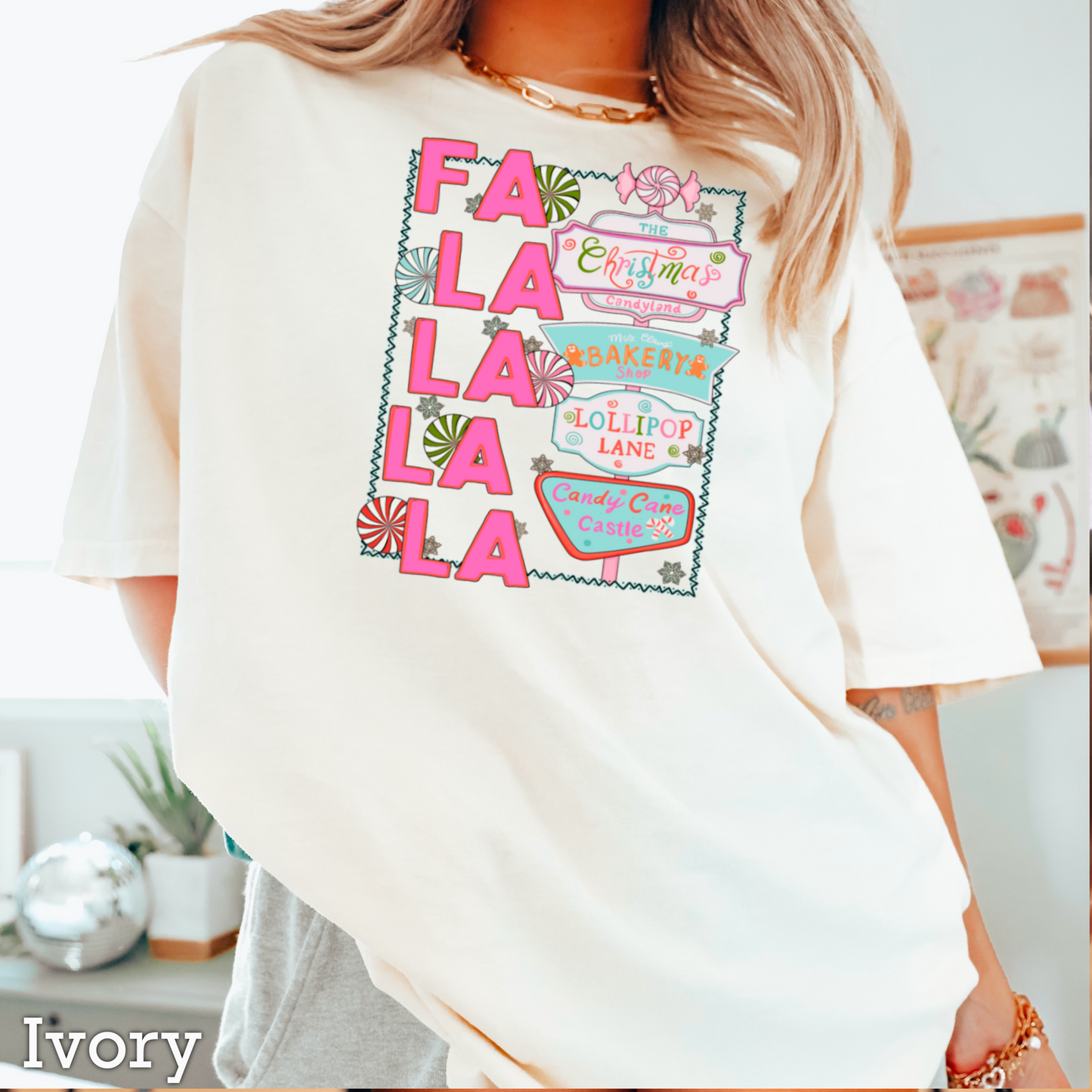 Fa La La Comfort Color Graphic Tee