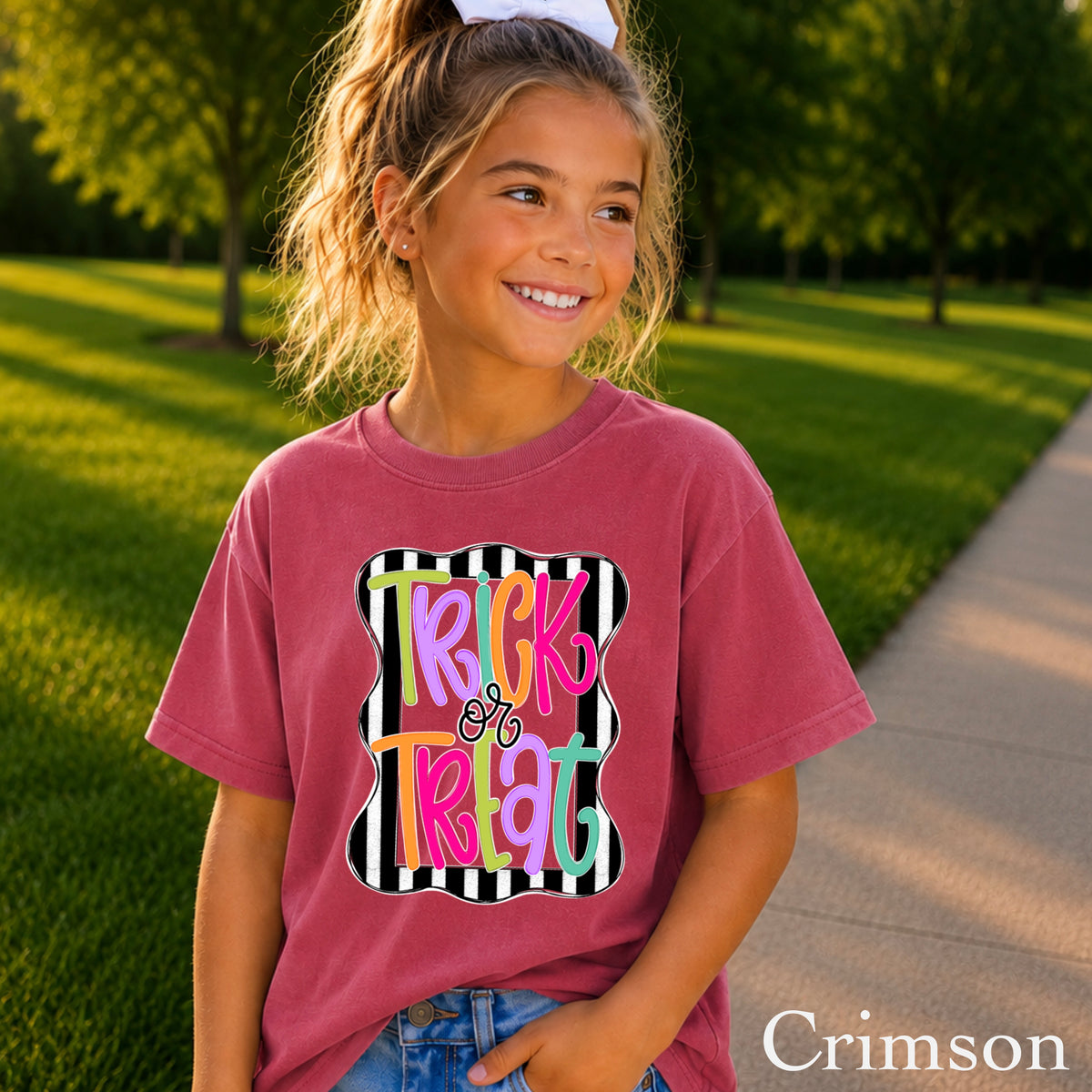 Trick Or Treat Halloween Youth Comfort Color T-Shirt