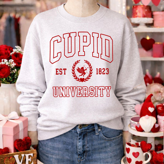 Cupid University Valentine’s Day Crewneck Sweatshirt