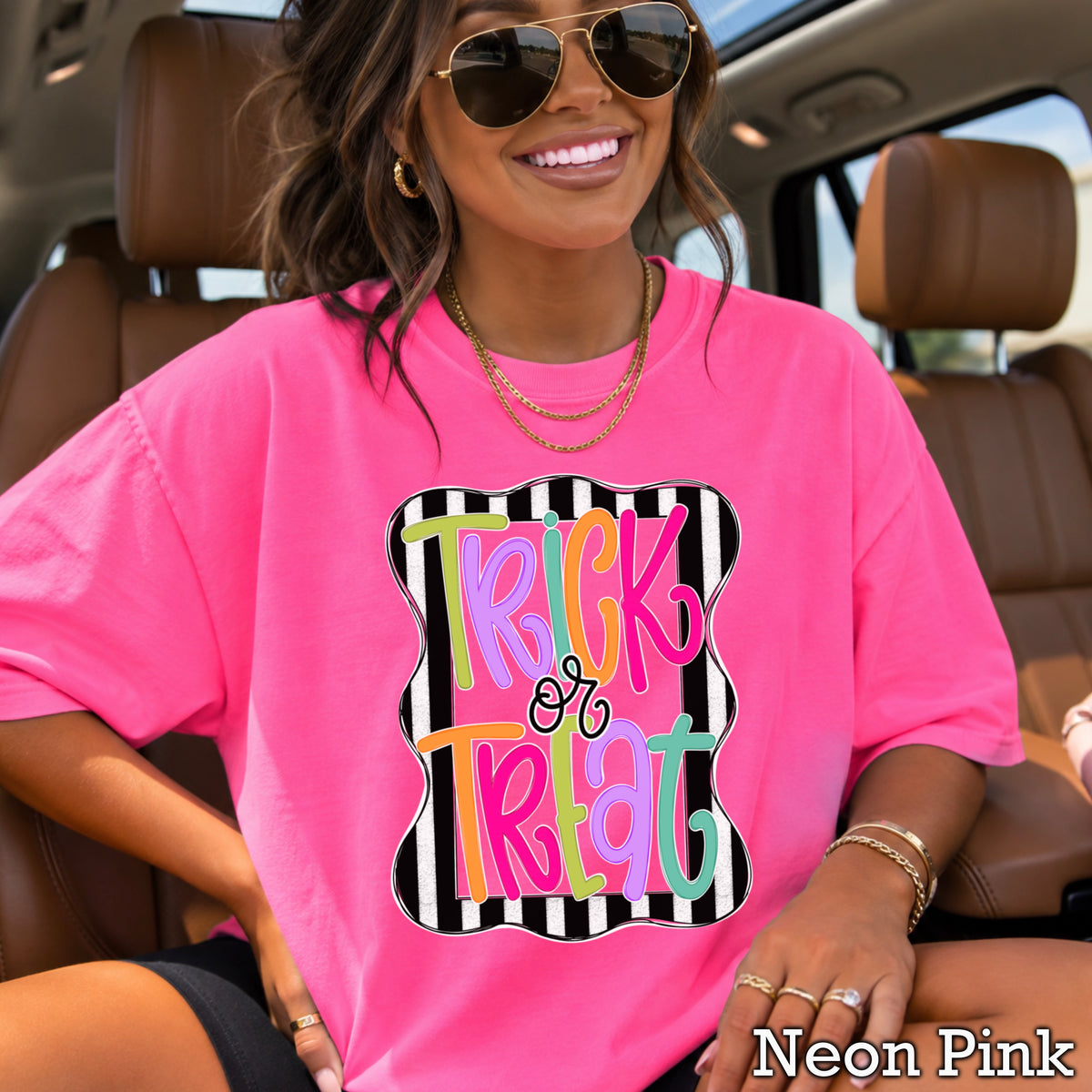 Trick Or Treat Halloween Comfort Color Graphic Tee