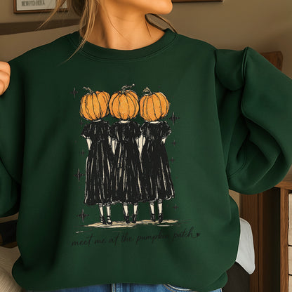 Meet Me At The Pumpkin Patch Halloween Crewneck Sweatshirt