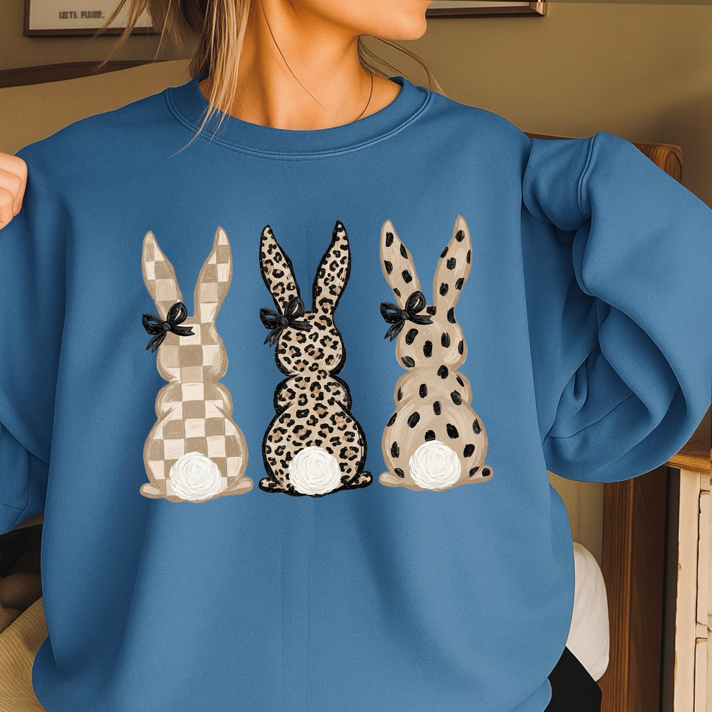 Ester Rabbits Trio Easter Crewneck Sweatshirt