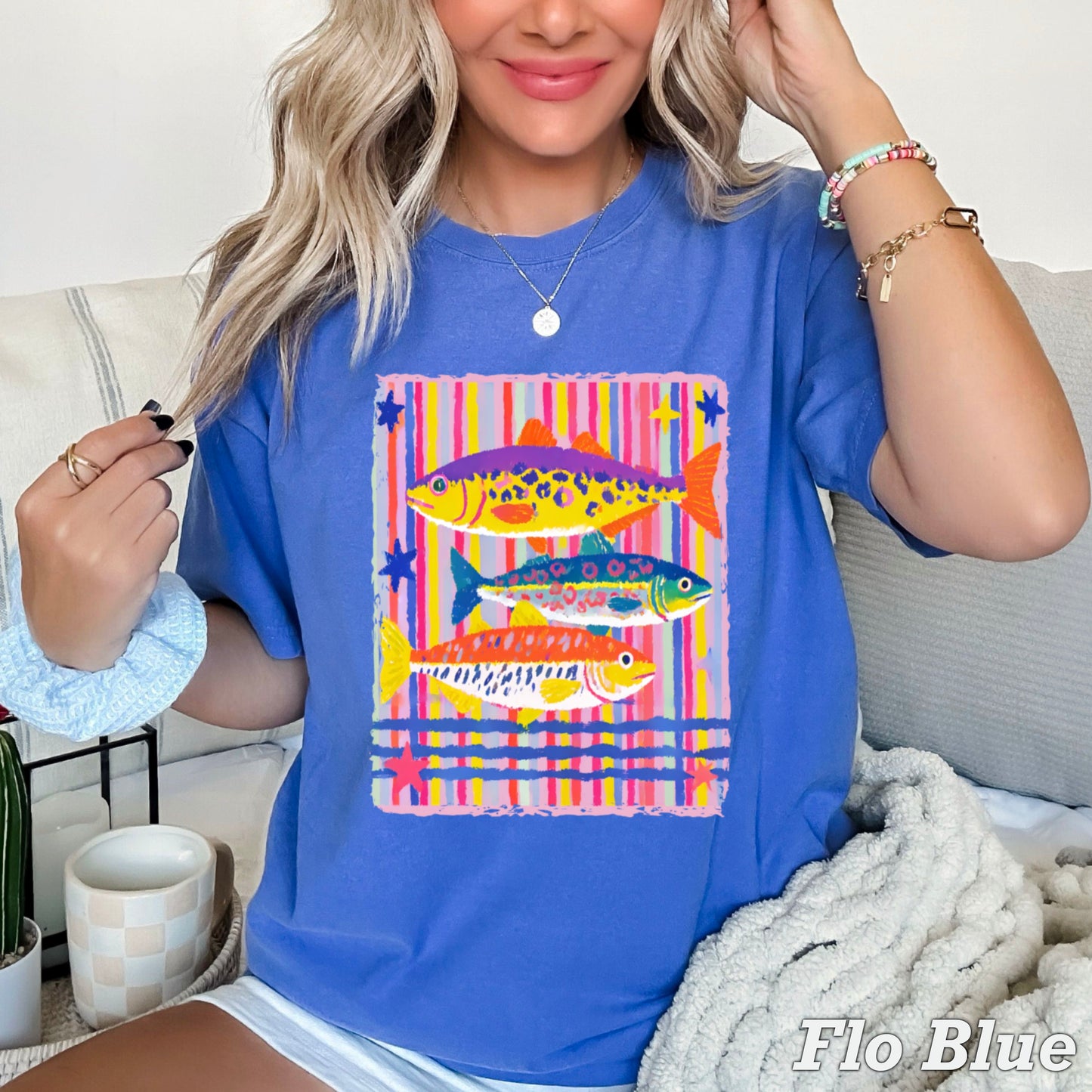 Preppy Fish Comfort Color Graphic Tee