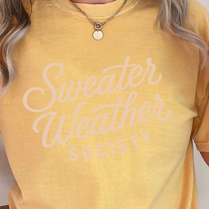 Sweater Weather Society Comfort Color Graphic Tee