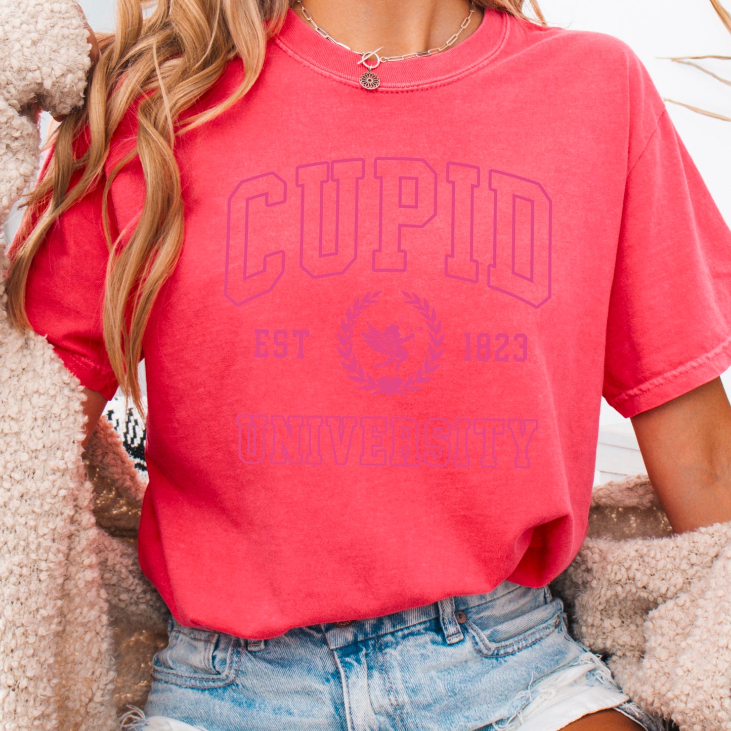 Cupid University Valentine’s Day Comfort Color Graphic Tee