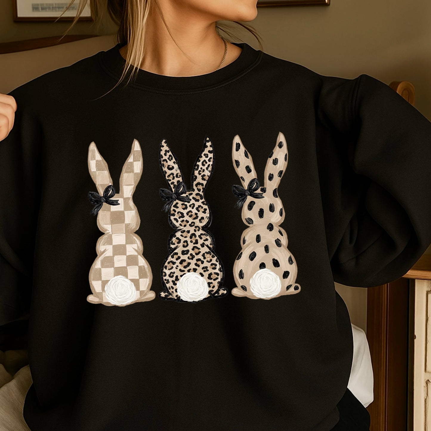 Ester Rabbits Trio Easter Crewneck Sweatshirt