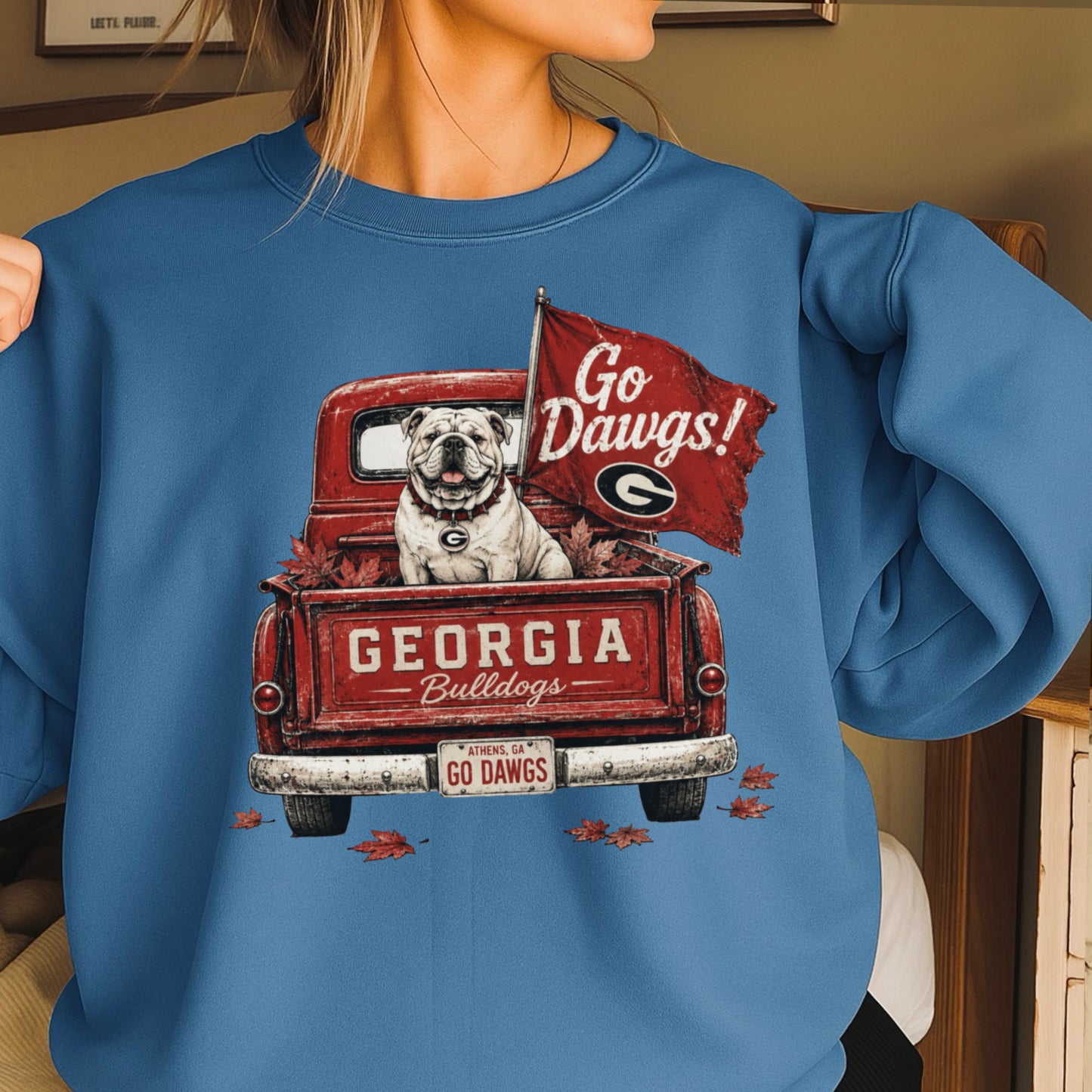 Red & Black Pickup Truck Crewneck Sweatshirt