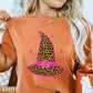 Leopard Witches Hat Halloween Comfort Color Graphic Tee