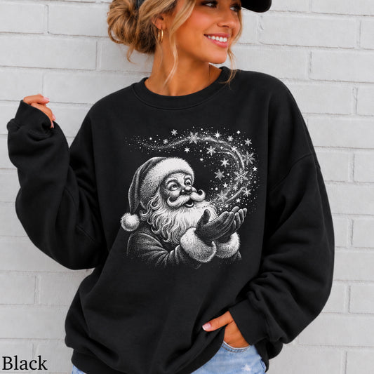 Santa Snowflakes Christmas Crewneck Sweatshirt