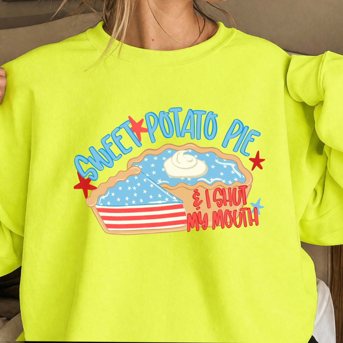 Sweet Potato Pie Patriotic Crewneck Sweatshirt