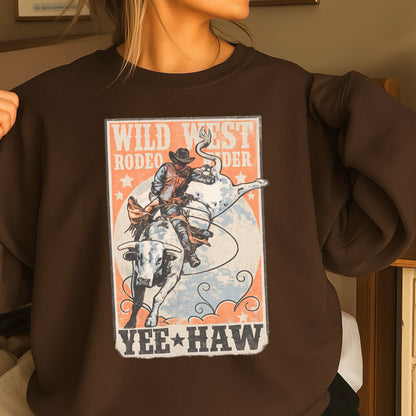 Wild West Rodeo Star Crewneck Sweatshirt