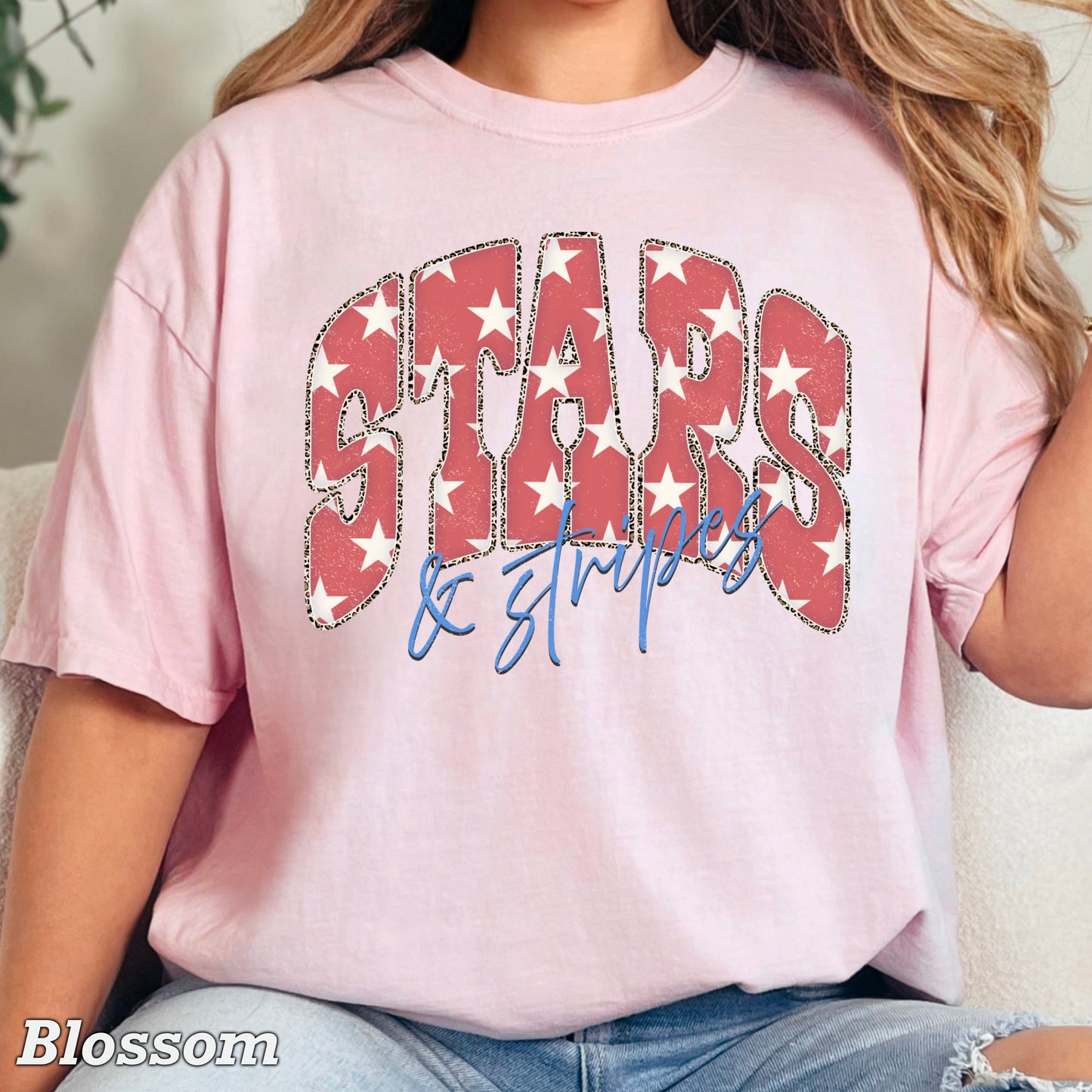 Stars & Stripes July 4th Comfort Color Graphic Tee