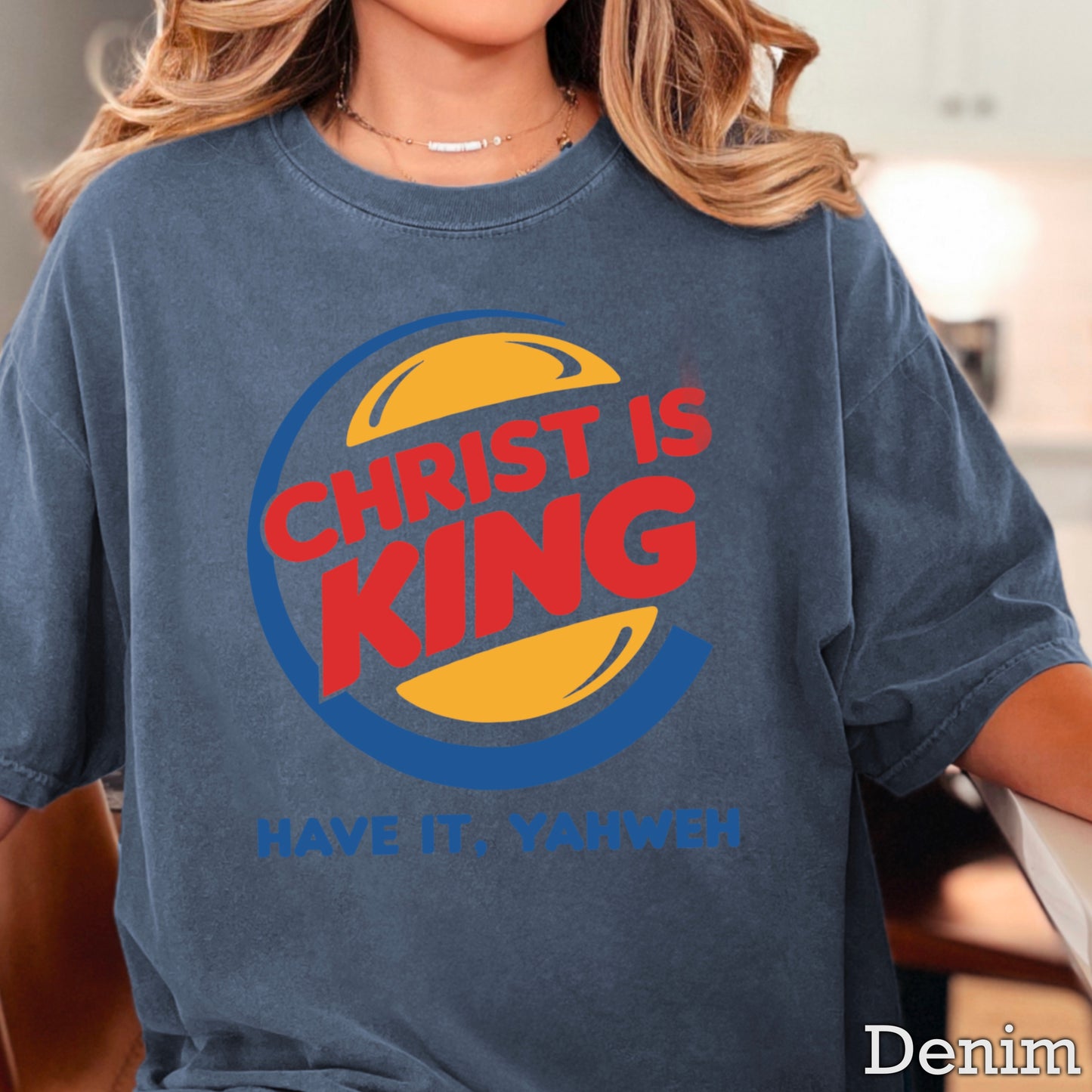 Christ Is King Christian Comfort Color Graphic Tee