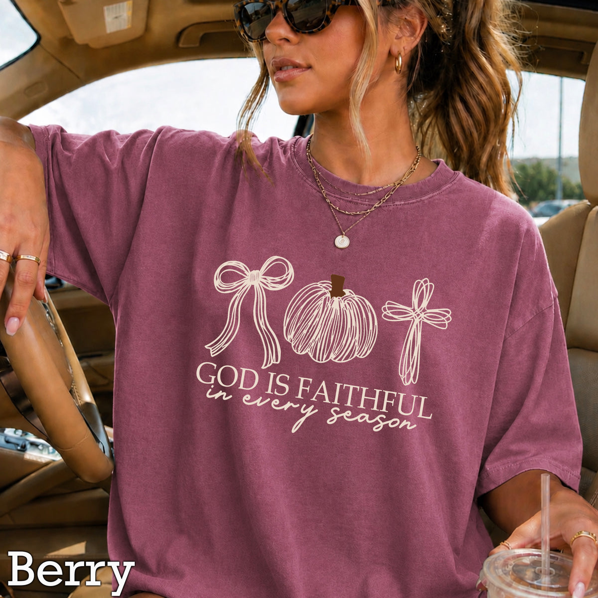 God Is Faithful In Every Season Comfort Color Graphic Tee