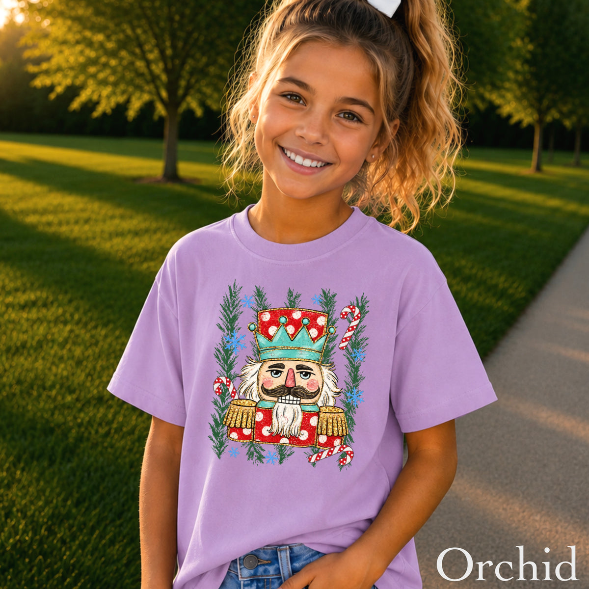 Preppy Nutcracker Christmas Youth Comfort Color T-Shirt