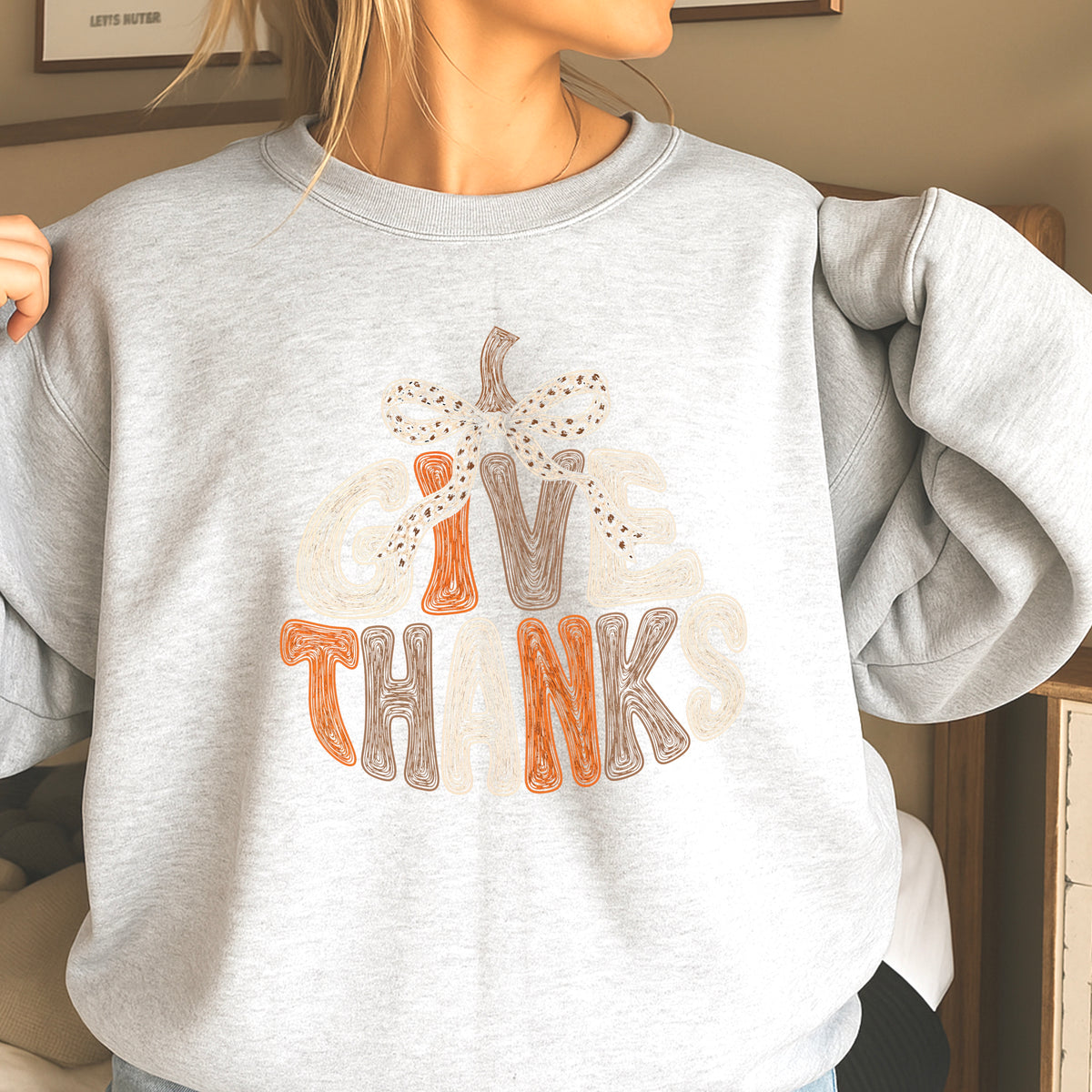 Give Thanks Thanksgiving Crewneck Sweatshirt