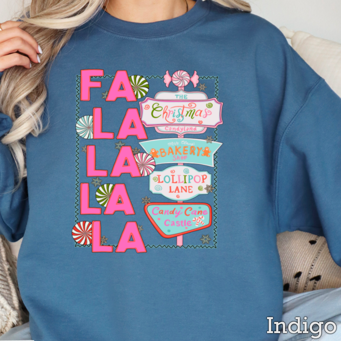 Fa La La Graphic Crewneck Sweatshirt