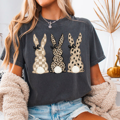 Easter Rabbit Trio Easter Comfort Color Graphic Tee
