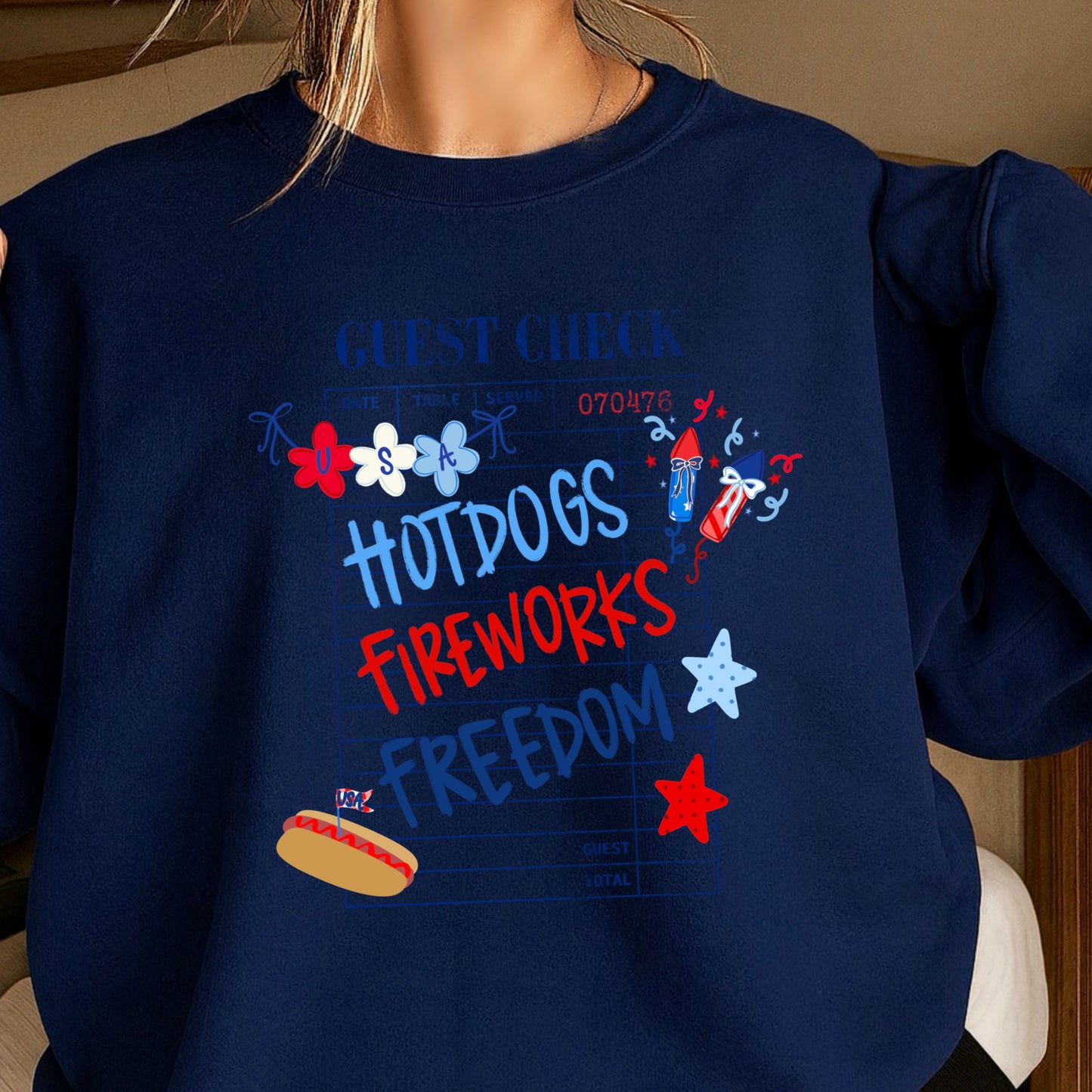Guest Check July 4th Crewneck Sweatshirt